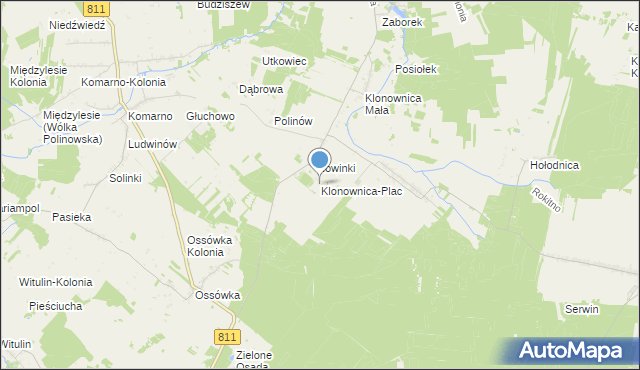 mapa Klonownica-Plac, Klonownica-Plac na mapie Targeo